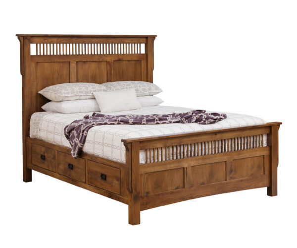Deluxe Mission Raised 6-Drawer Bed