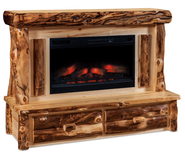 Fireplace with Mantle & Drawers