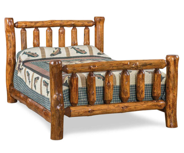 Rustic Pine Bed - Stained