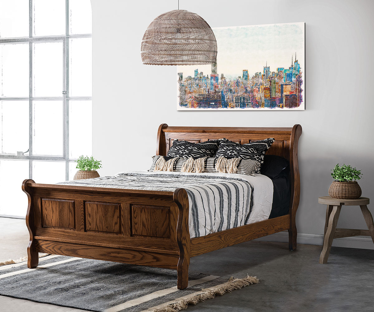 Classic Raised Panel Sleigh Bed - Image 4