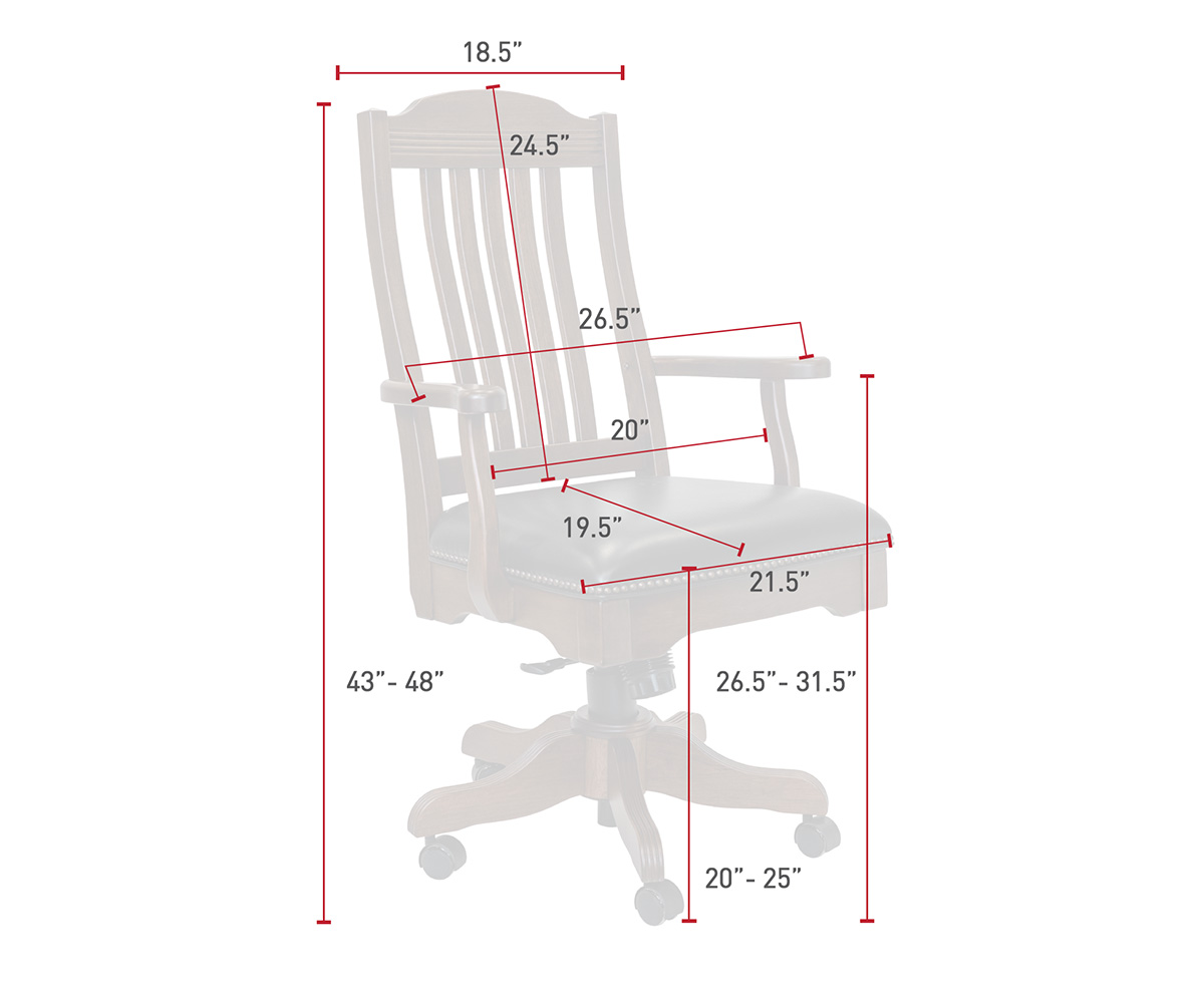 Royal Desk Arm Chair - Image 3