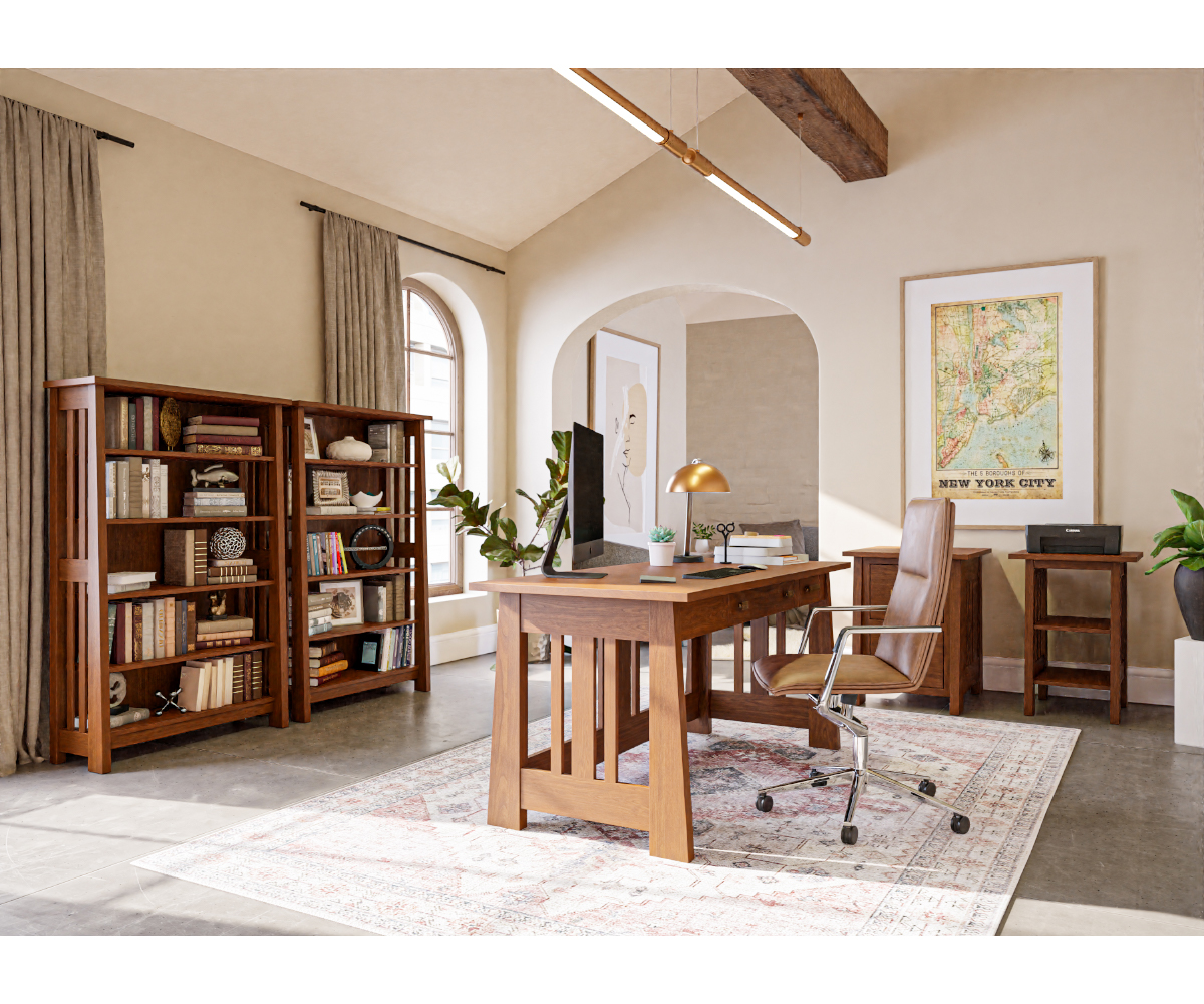 Freemont Mission Open Bookcase - 60"W - Image 2