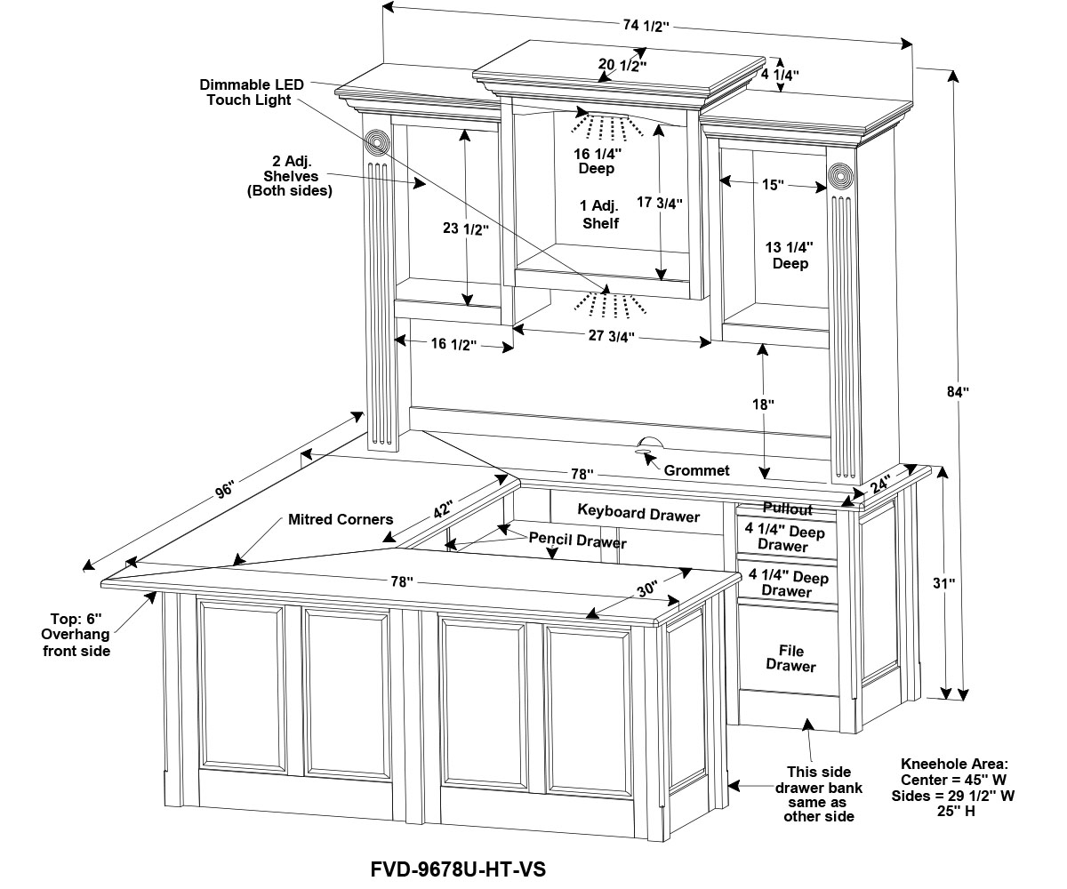 Victorian Wrap Around Desk - Image 3