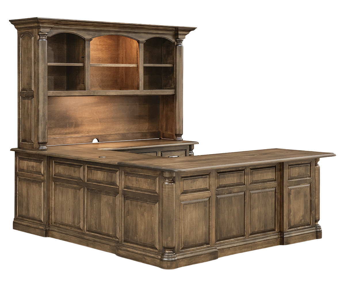 London Wrap Around Desk with Hutch - Image 2