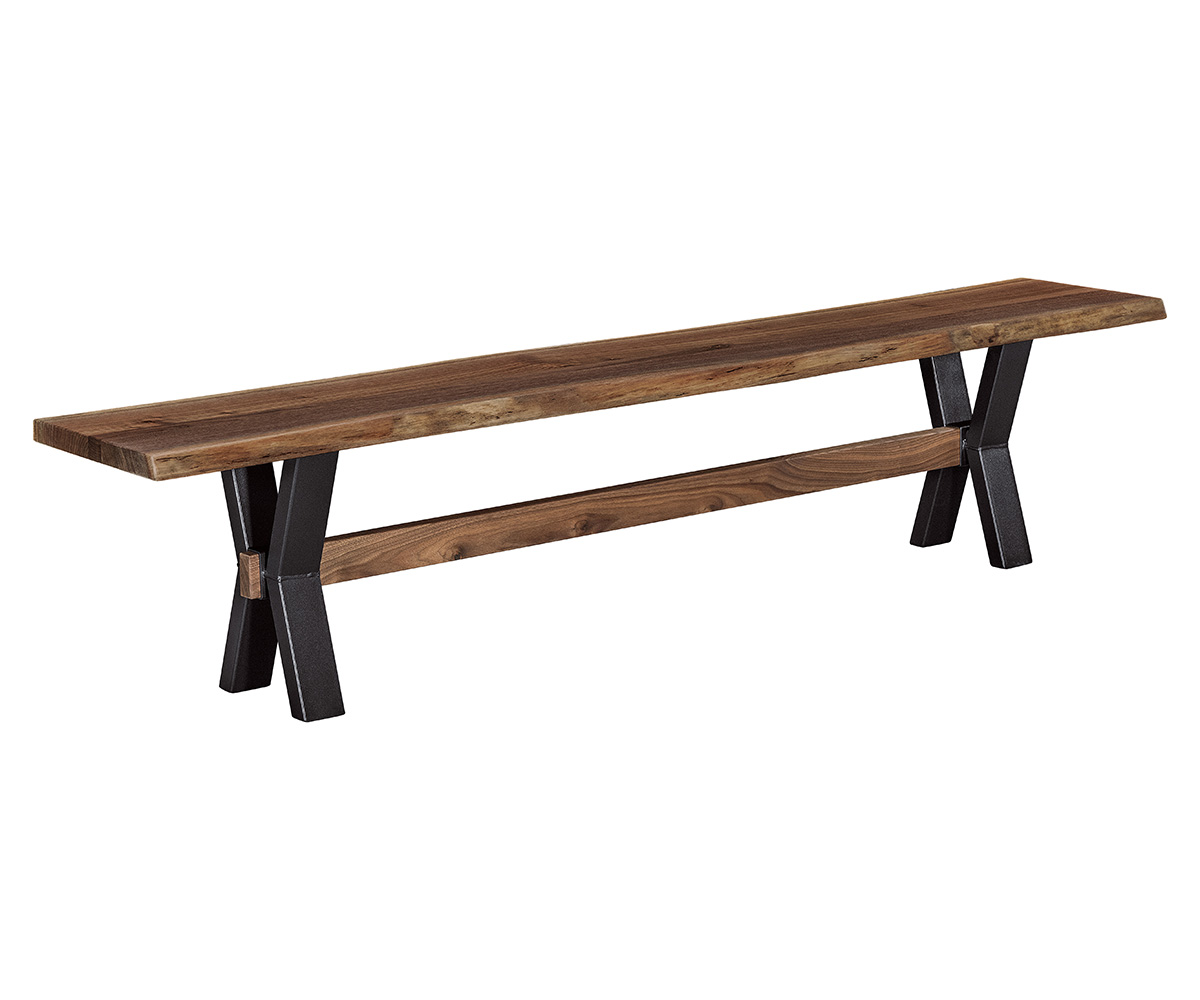 Live Edge Bench with El Dorado Base