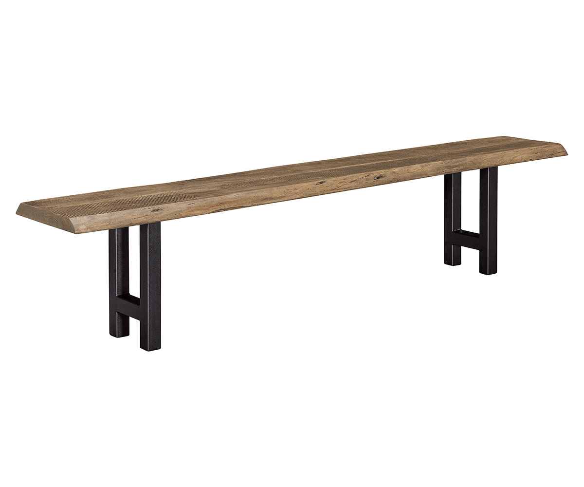 Live Edge Rough Sawn Bench with Martin Base