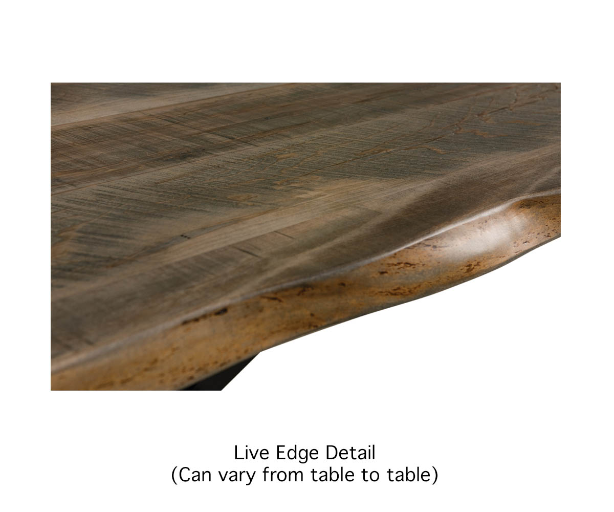 Live Edge Rough Sawn Table With El Dorado Base - Image 3