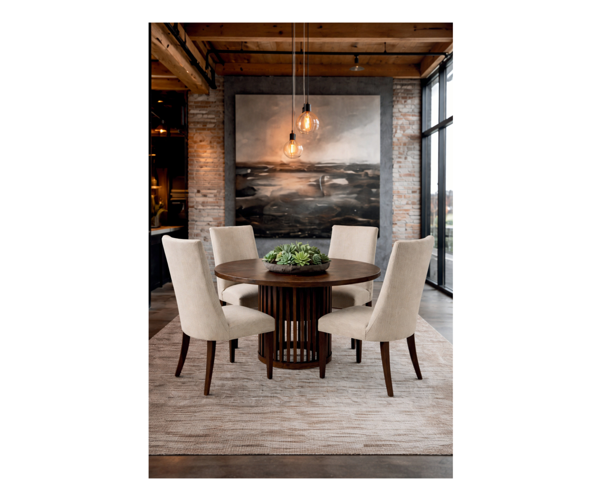 Cosmopolitan Loft 54" Round Dining Table with Skirt - Image 2
